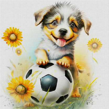 World Cup Zodiac-November Dog - 18CT Stamped Cross Stitch 25*25CM