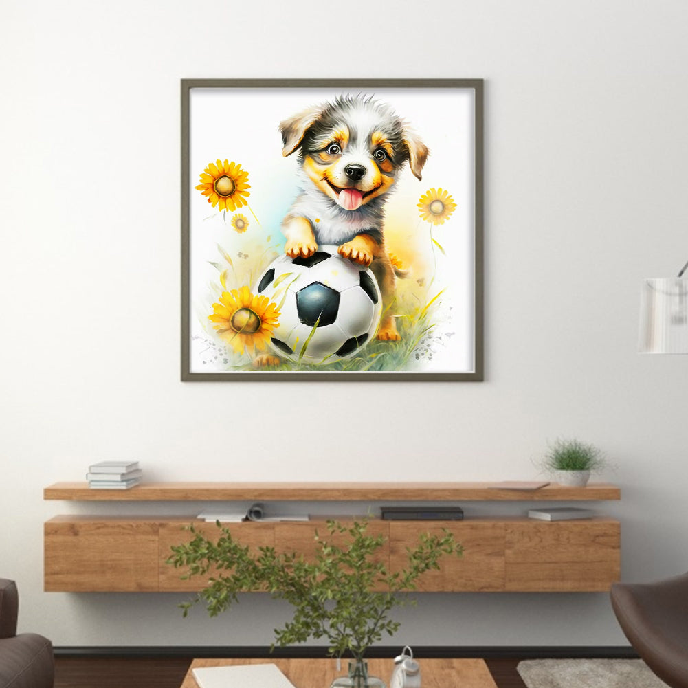 World Cup Zodiac-November Dog - 18CT Stamped Cross Stitch 25*25CM
