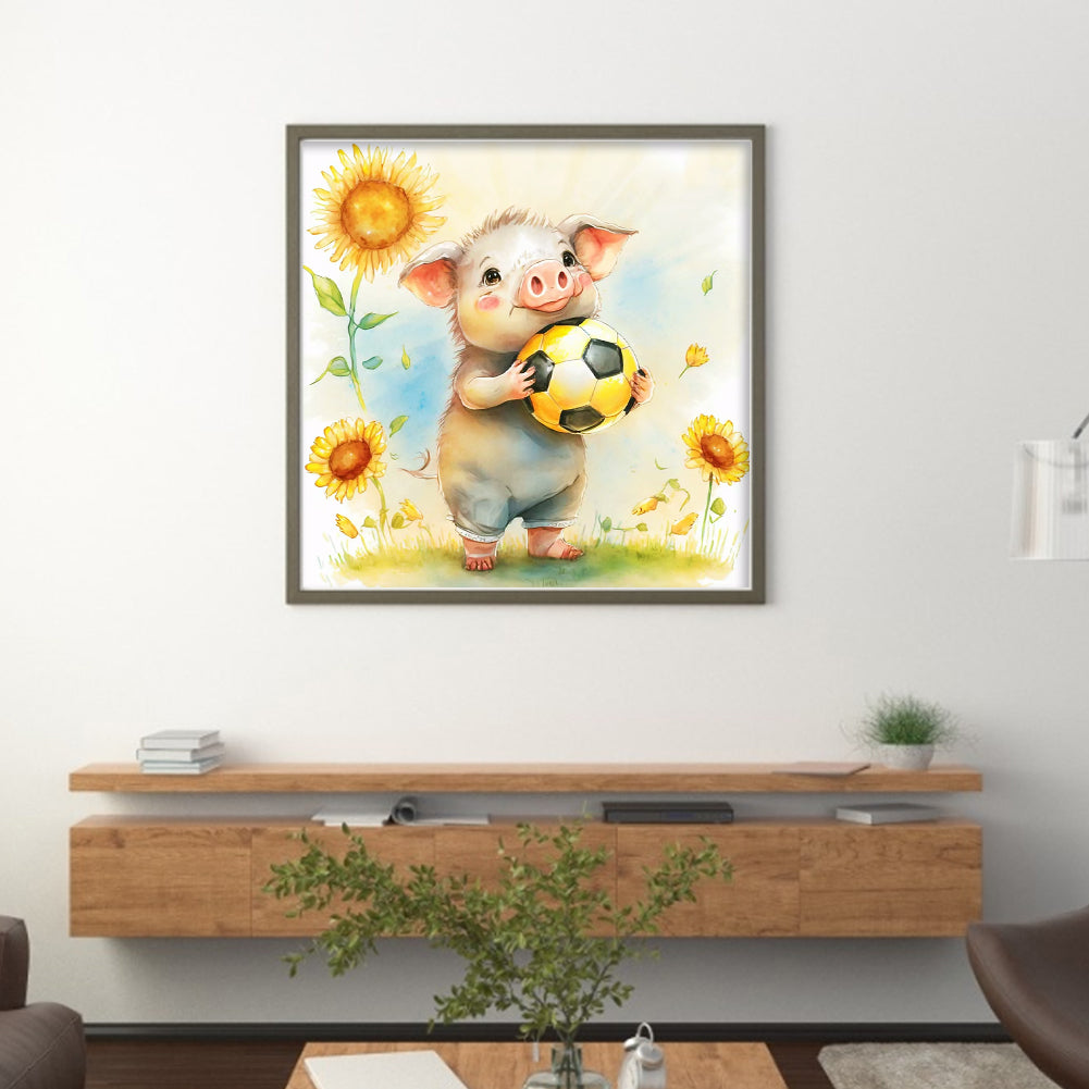 World Cup Zodiac-December Pig - 18CT Stamped Cross Stitch 25*25CM