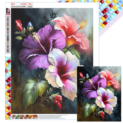 Hibiscus - Full Square Drill Diamond Painting 40*50CM