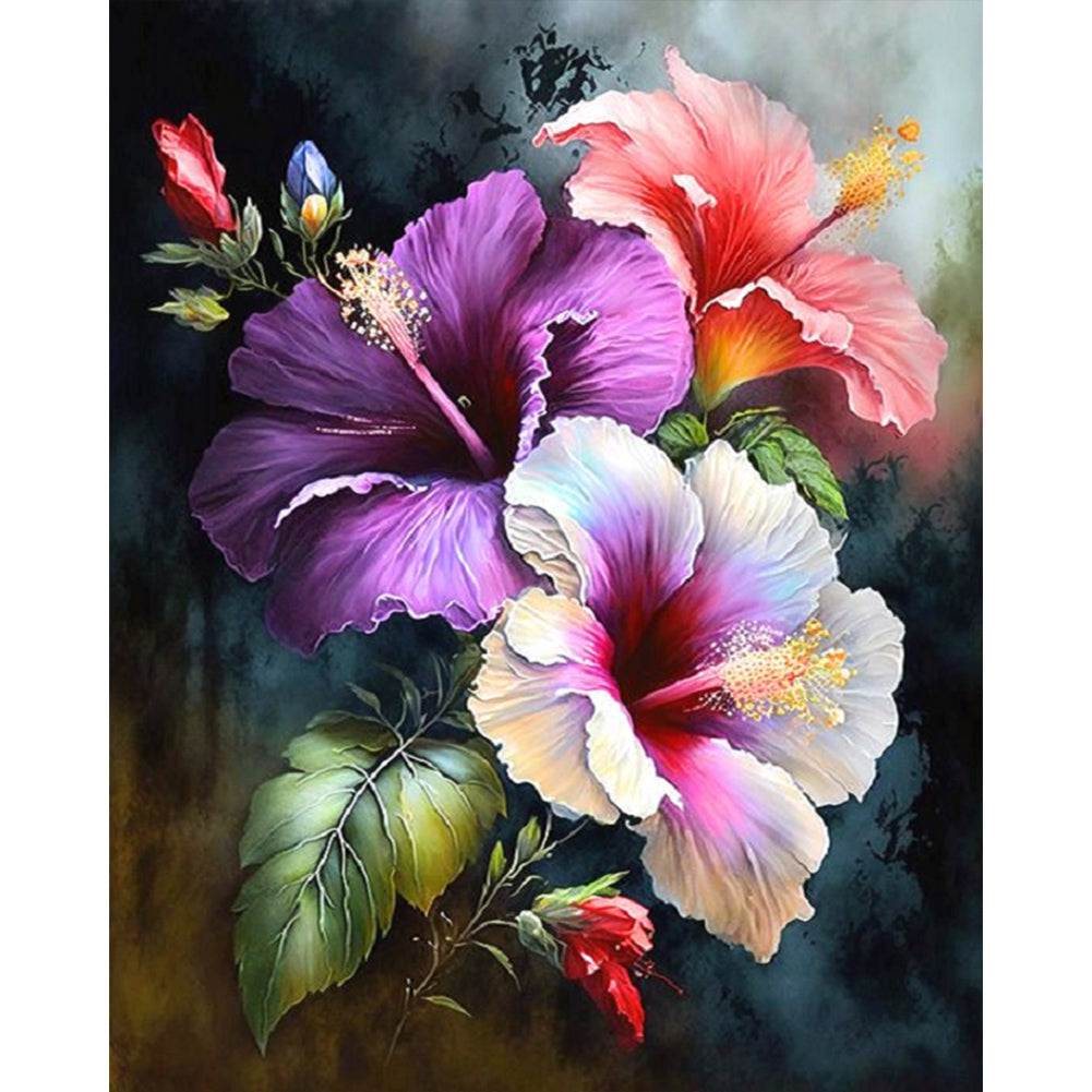 Hibiscus - Full Square Drill Diamond Painting 40*50CM