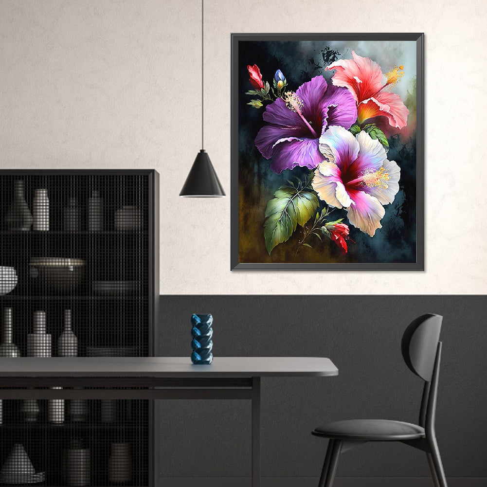 Hibiscus - Full Square Drill Diamond Painting 40*50CM