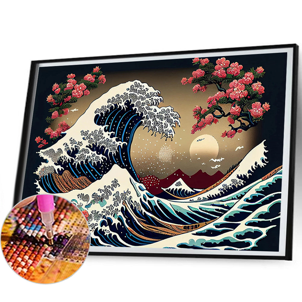 Ukiyoe Waves - Full Square Drill Diamond Painting 50*40CM