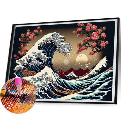Ukiyoe Waves - Full Square Drill Diamond Painting 50*40CM