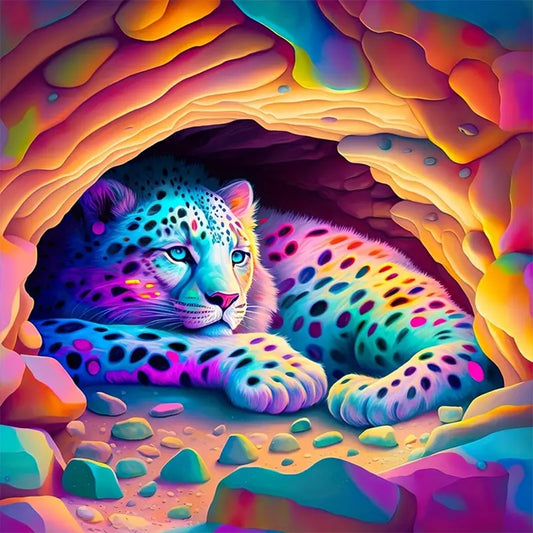 Colorful Leopard - Full Round Drill Diamond Painting 40*40CM