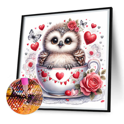 Love Flower Owl - Full Round Drill Diamond Painting 30*30CM