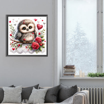 Love Flower Owl - Full Round Drill Diamond Painting 30*30CM