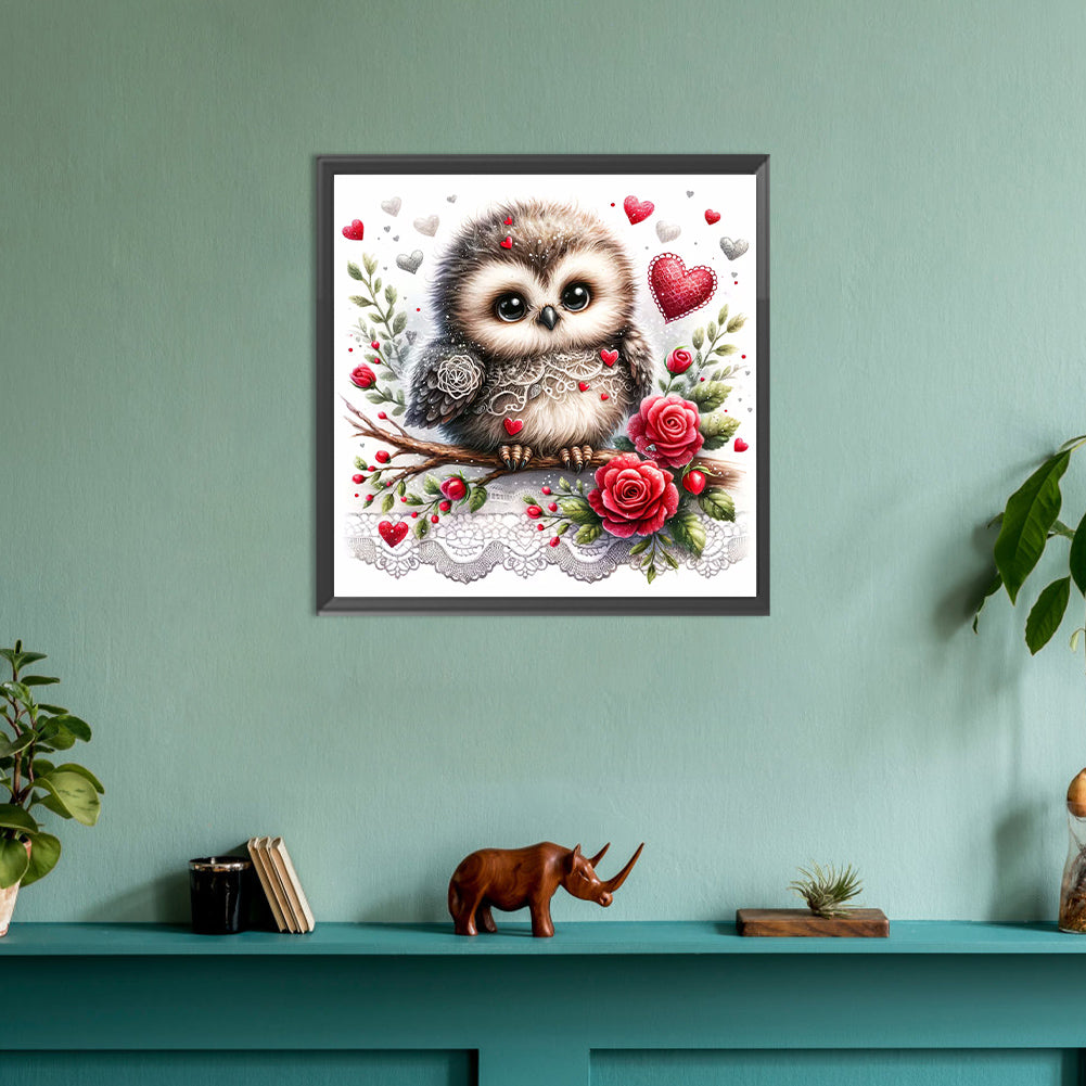 Love Flower Owl - Full Round Drill Diamond Painting 30*30CM