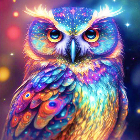Colorful Owl - Full Round Drill Diamond Painting 30*30CM