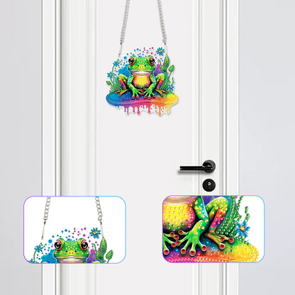 Acrylic Frog Single-Sided Diamond Painting Hanging Pendant for Home Wall Decor