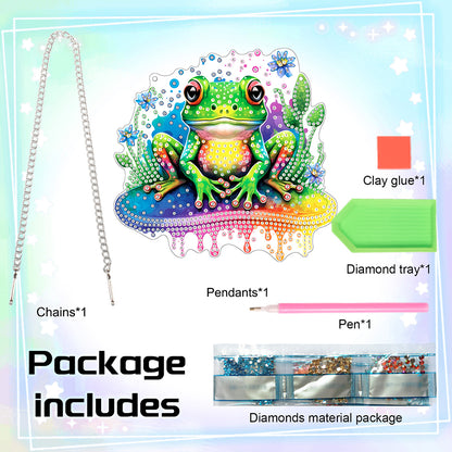 Acrylic Frog Single-Sided Diamond Painting Hanging Pendant for Home Wall Decor