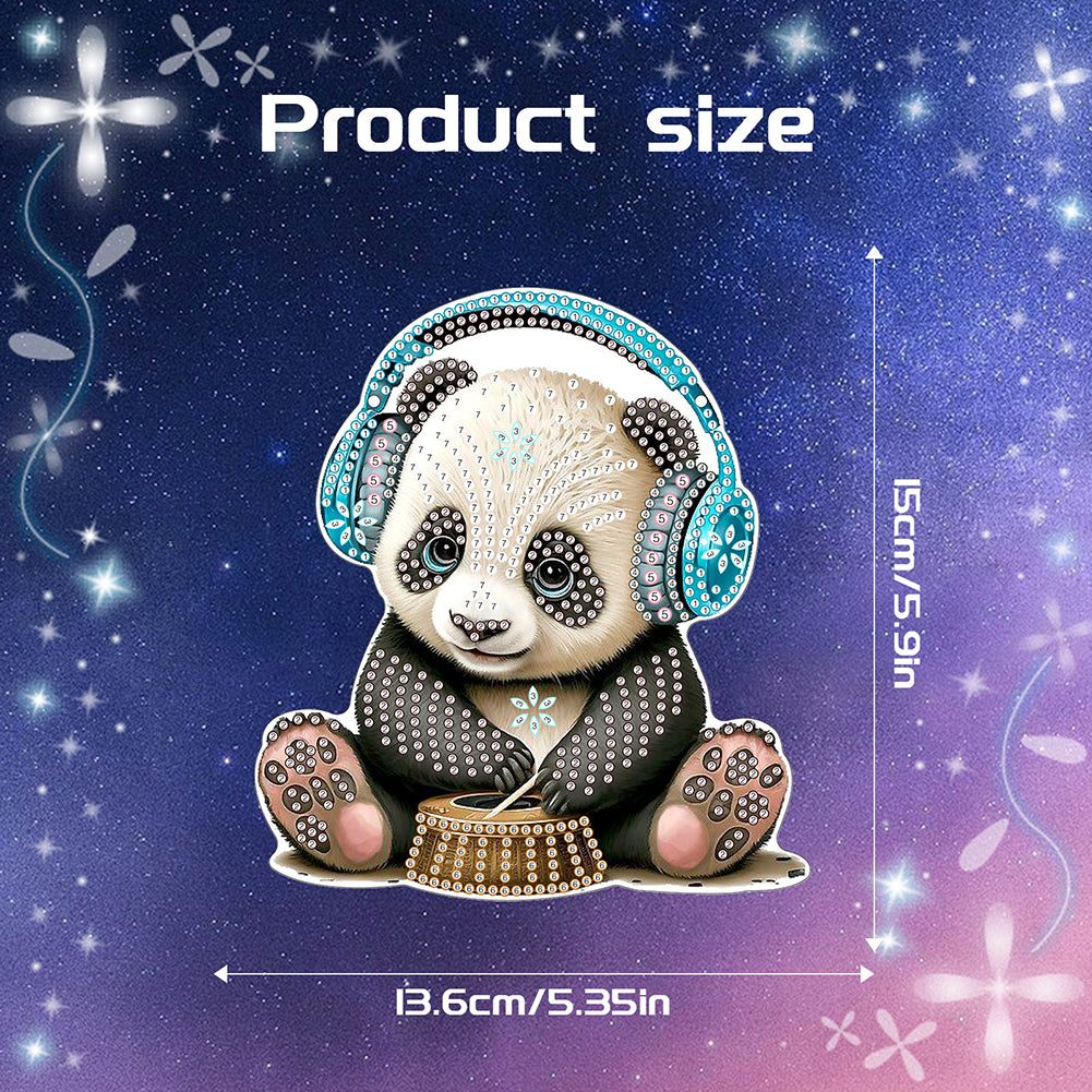 Acrylic Earphone Panda Single-Sided 5D DIY Diamond Painting Hanging Pendant