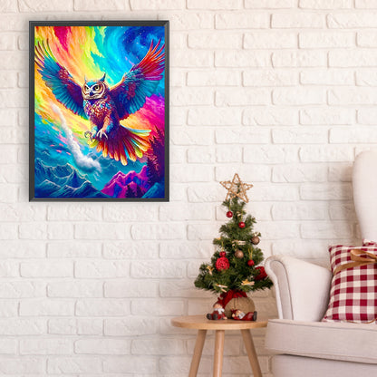 Soaring Colorful Owl - Full Round Drill Diamond Painting 30*40CM