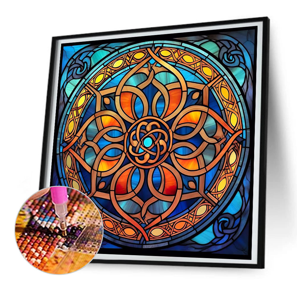 Glass Painting Mandala Flowers - Full Round Drill Diamond Painting 30*30CM