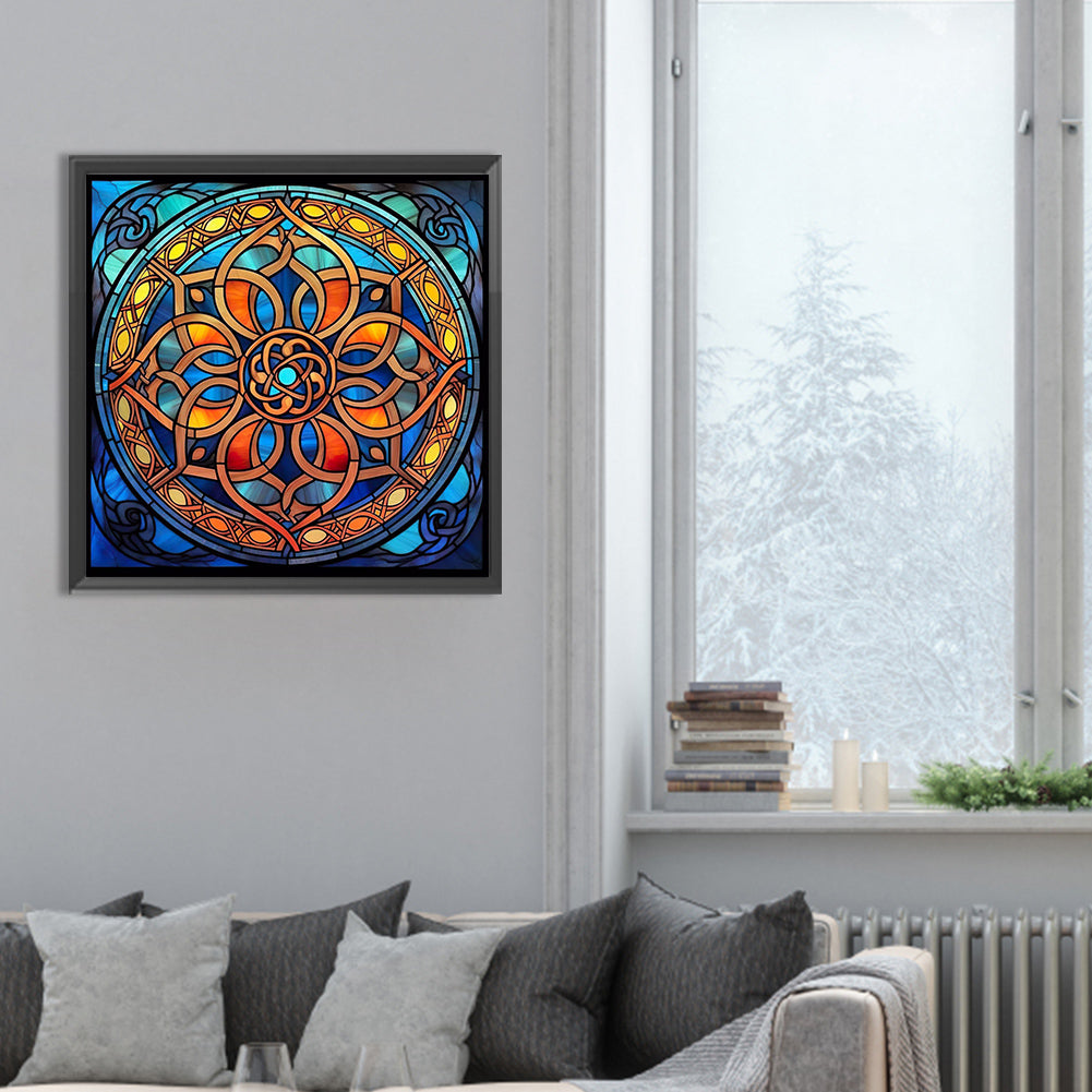 Glass Painting Mandala Flowers - Full Round Drill Diamond Painting 30*30CM