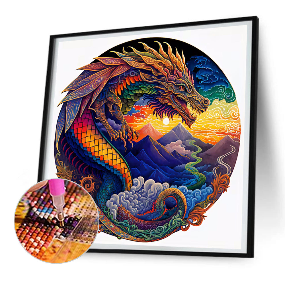 Brilliant Flying Dragon - Full Round Drill Diamond Painting 30*30CM