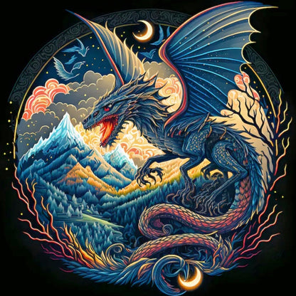 Roaring Dragon - Full Round Drill Diamond Painting 30*30CM