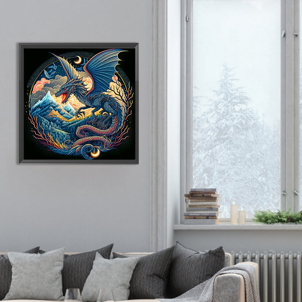 Roaring Dragon - Full Round Drill Diamond Painting 30*30CM