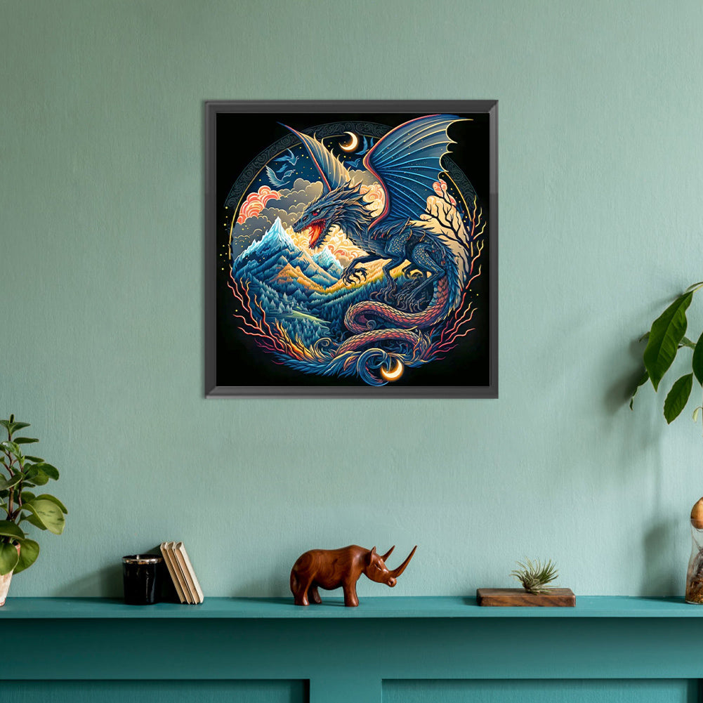 Roaring Dragon - Full Round Drill Diamond Painting 30*30CM