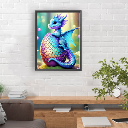 Colorful Dragon Holding Eggs - Full Round Drill Diamond Painting 30*40CM