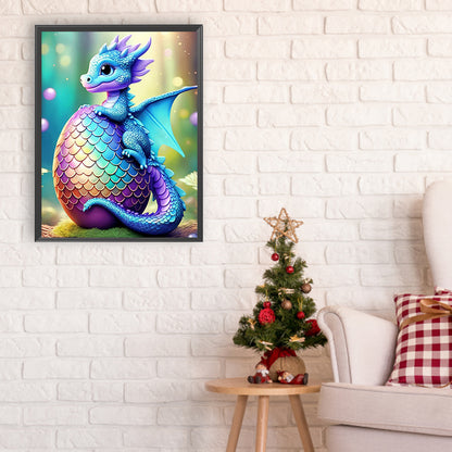 Colorful Dragon Holding Eggs - Full Round Drill Diamond Painting 30*40CM