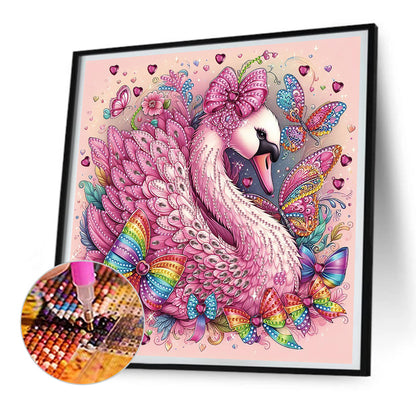 Pink Swan - Special Shaped Drill Diamond Painting 30*30CM