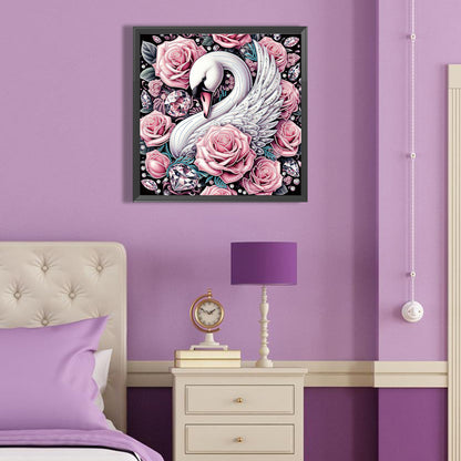 Rose Swan - Special Shaped Drill Diamond Painting 40*40CM