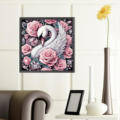 Rose Swan - Special Shaped Drill Diamond Painting 40*40CM
