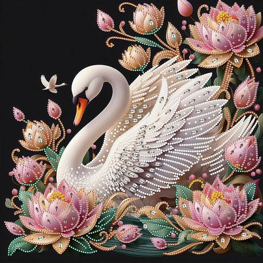 Lotus Swan - Special Shaped Drill Diamond Painting 40*40CM