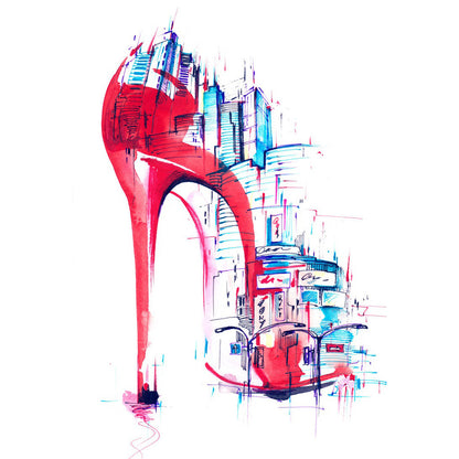 Simple Strokes Of High Heels In The City - 14CT Stamped Cross Stitch 35*50CM