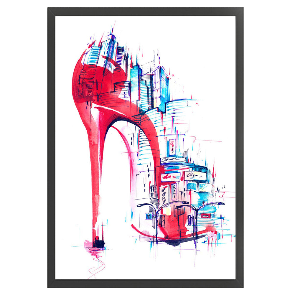 Simple Strokes Of High Heels In The City - 14CT Stamped Cross Stitch 35*50CM