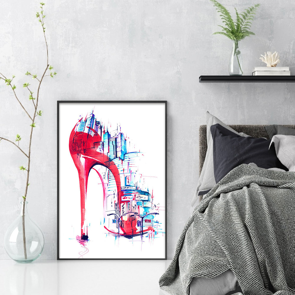 Simple Strokes Of High Heels In The City - 14CT Stamped Cross Stitch 35*50CM