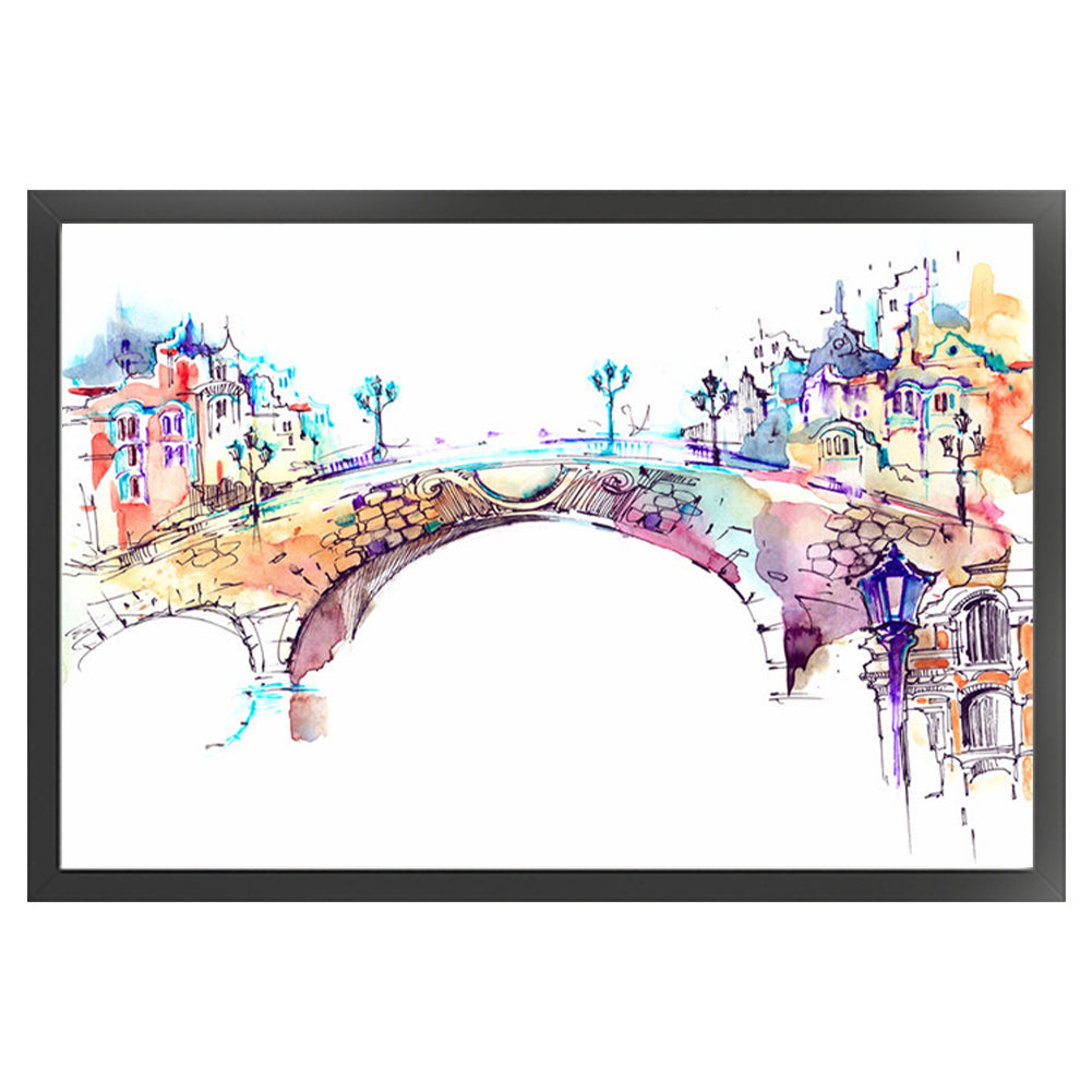 Arch Bridge Between Towns - 14CT Stamped Cross Stitch 50*35CM