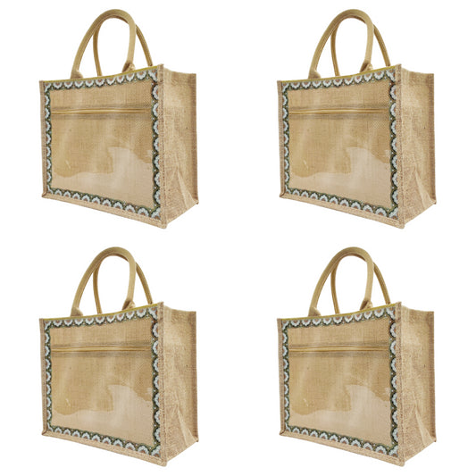 Linen Tote Bags Waterproof Daily Utility Bag for Grocery/School/Travel/Study/Gym