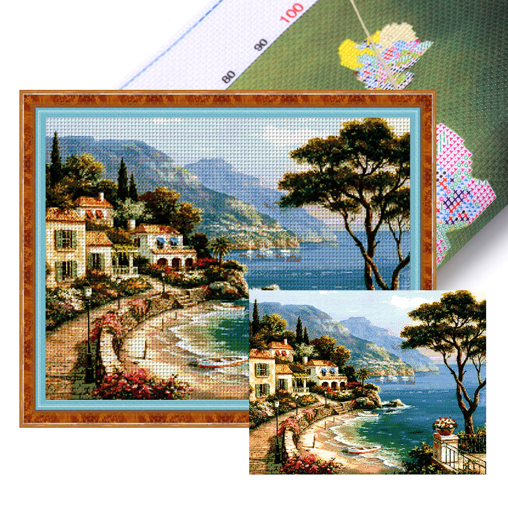 Harbor Of Love - 14CT Stamped Cross Stitch 63*50CM(Joy Sunday)