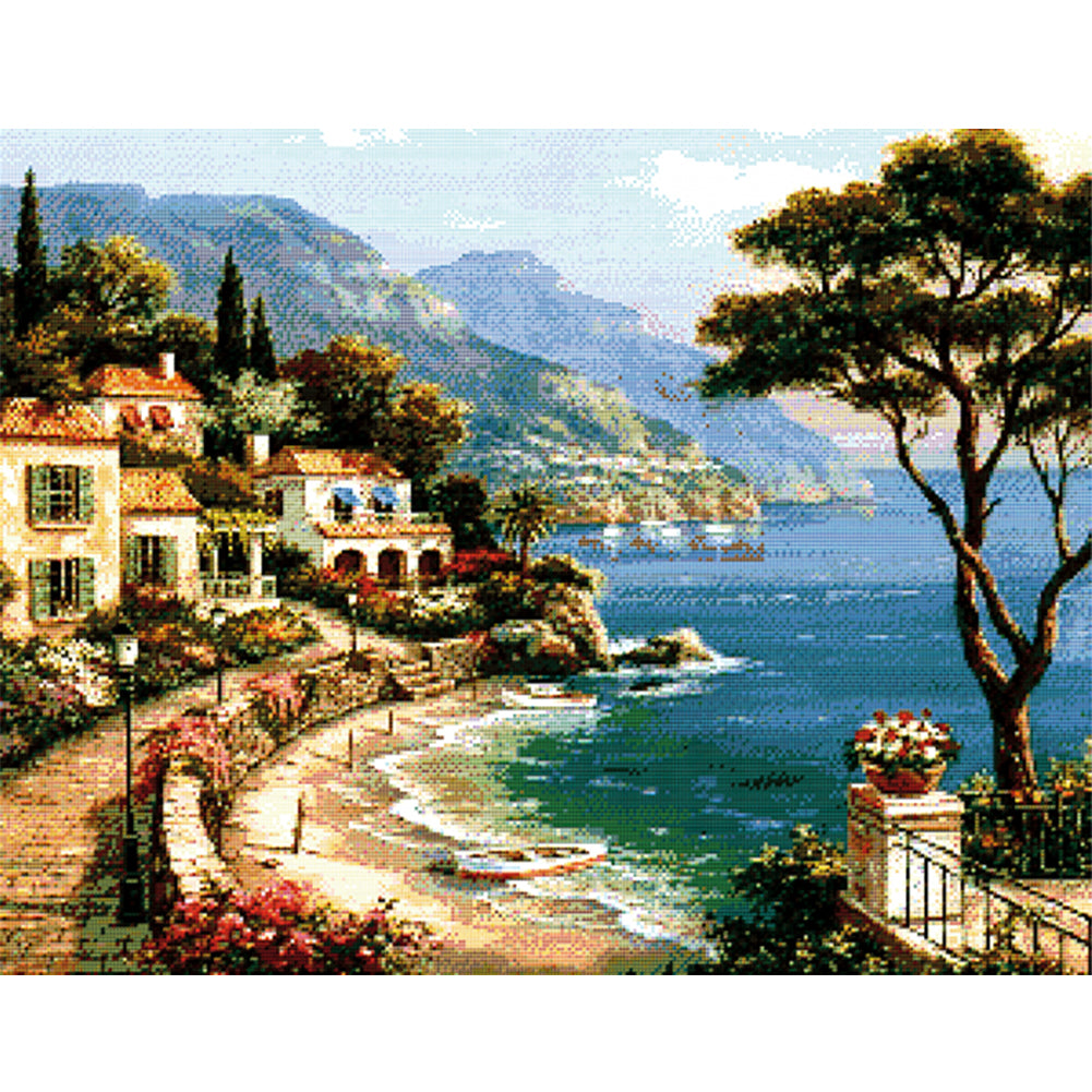 Harbor Of Love - 14CT Stamped Cross Stitch 63*50CM(Joy Sunday)