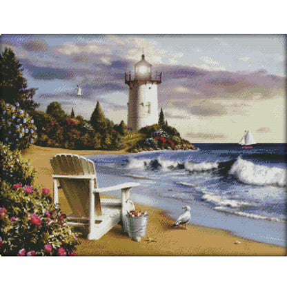 Lighthouse - 14CT Stamped Cross Stitch 63*49CM(Joy Sunday)