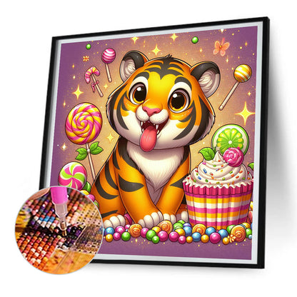 Dessert And Tiger - Full Round Drill Diamond Painting 30*30CM