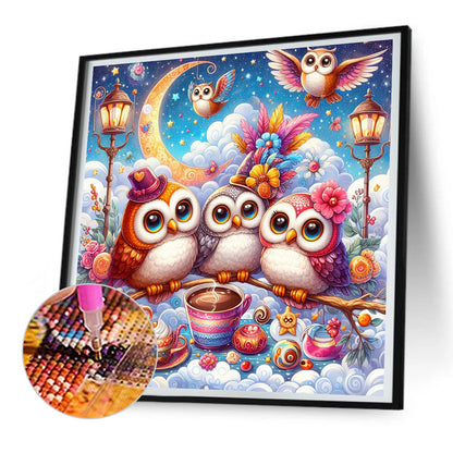 Owl - Full Round Drill Diamond Painting 30*30CM