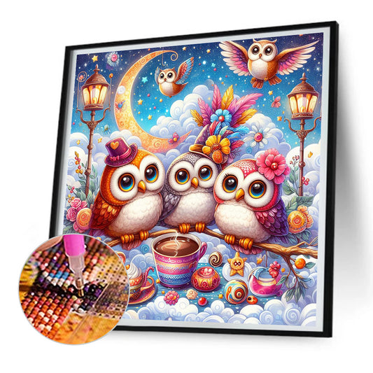 Owl - Full Round Drill Diamond Painting 30*30CM