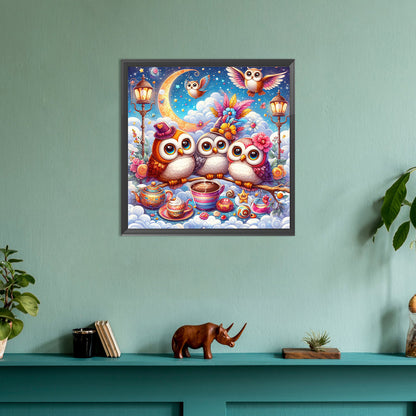 Owl - Full Round Drill Diamond Painting 30*30CM