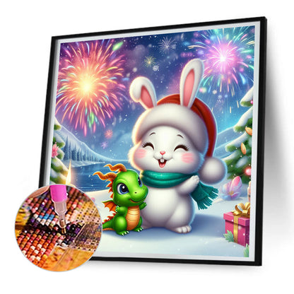 Dragon And Rabbit - Full Round Drill Diamond Painting 30*30CM