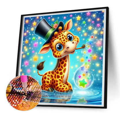 Magician Giraffe - Full Round Drill Diamond Painting 30*30CM