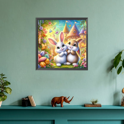 Two Rabbits - Full Round Drill Diamond Painting 30*30CM