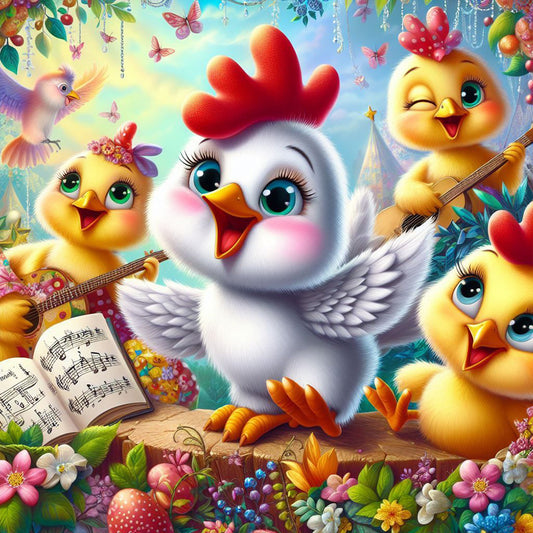 Performing Chicks - Full Round Drill Diamond Painting 30*30CM