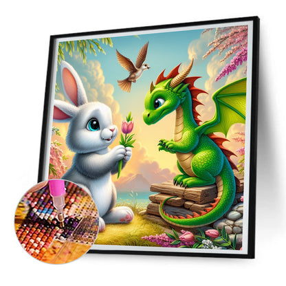 Rabbit And Dragon - Full Round Drill Diamond Painting 30*30CM