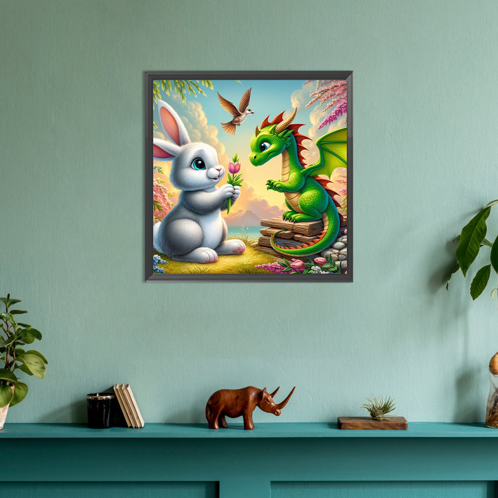 Rabbit And Dragon - Full Round Drill Diamond Painting 30*30CM