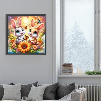 Two Rabbits - Full Round Drill Diamond Painting 30*30CM