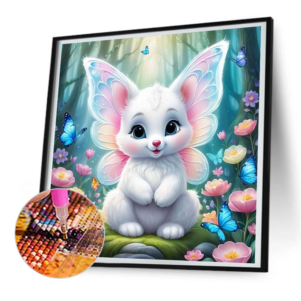 Garden Butterfly Bear - Full Round Drill Diamond Painting 30*30CM