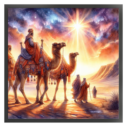 Camel And Traveler - 11CT Stamped Cross Stitch 40*40CM